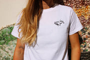T-shirt brodé "Baleine" - BLANC