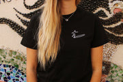Embroidered T-shirt "Surfer" - Black