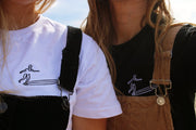 Embroidered T-shirt "Surfer" - Black
