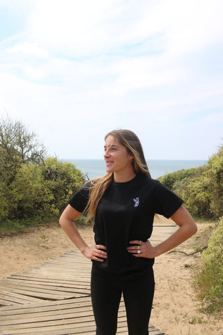 T-shirt brodé "Dérive" - NOIR