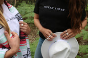 T-shirt brodé "Ocean Lover" - NOIR