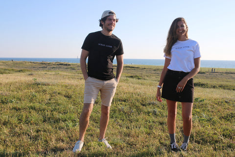 T-shirt brodé "Ocean Lover" - NOIR