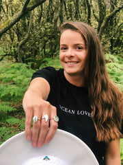 T-shirt brodé "Ocean Lover" - NOIR