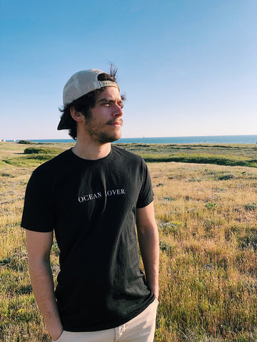 T-shirt brodé "Ocean Lover" - NOIR